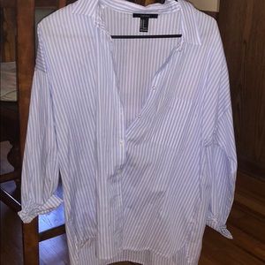 Women’s light blue button up